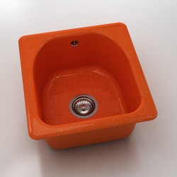 Мивка Classic 217, Polymer marble, 19 Сребрист оранж, с включен сифон - FAT