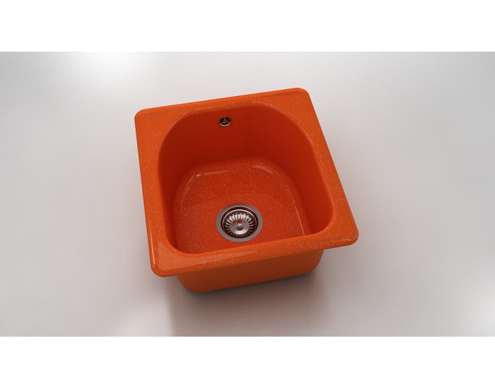 Мивка Classic 217, Polymer marble, 19 Сребрист оранж, с включен сифон