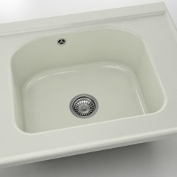  Mивка Classic 218, Polymer marble, 02 Полярен гранит, с включен сифон  - Кухня