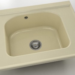  Mивка Classic 218, Polymer marble, 03 Жасмин, с включен сифон  - Кухня