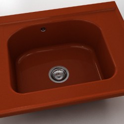  Mивка Classic 218, Polymer marble, 08 Калвадос, с включен сифон  - Кухня