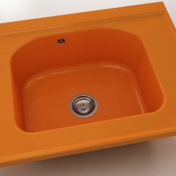  Mивка Classic 218, Polymer marble, 16 Оранж, с включен сифон  - Мивки