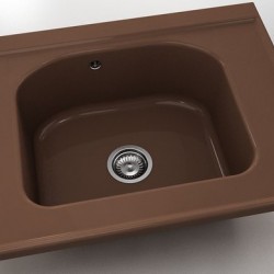  Mивка Classic 218, Polymer marble, 17 Светло венге, с включен сифон  - Кухня