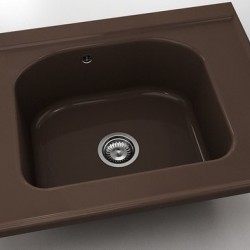  Mивка Classic 218, Polymer marble, 18 Тъмно венге, с включен сифон  - Кухня