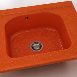  Mивка Classic 218, Polymer marble, 19 Сребрист оранж, с включен сифон  - Кухня