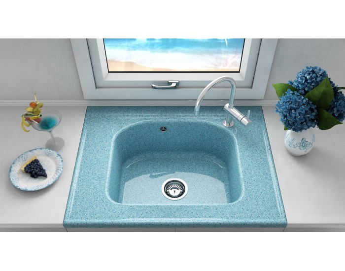 Mивка Classic 218, Polymer marble, 17 Светло венге, с включен сифон