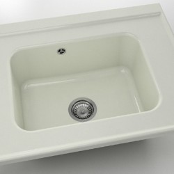  Mивка Classic 219, Polymer marble, 02 Полярен гранит, с включен сифон  - Кухня