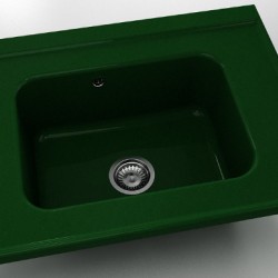  Mивка Classic 219, Polymer marble, 09 Зелен гранит, с включен сифон  - Мивки