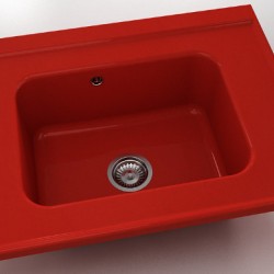  Mивка Classic 219, Polymer marble, 14 Рубинено червено, с включен сифон  - Кухня