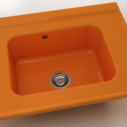  Mивка Classic 219, Polymer marble, 16 Оранж, с включен сифон  - Мивки