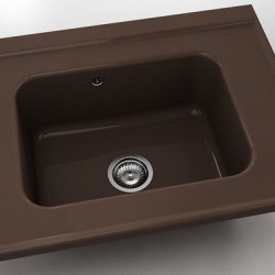  Mивка Classic 219, Polymer marble, 18 Тъмно венге, с включен сифон  - Кухня