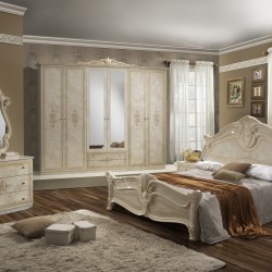 Спален комплект модел Amalfi Beige , 6-крил гардероб, легло 160/200 без рамка - Спални комплекти
