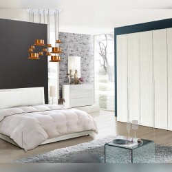 Спален комплект модел Sefura Olmo, 6-крил гардероб с плъзгащи врати, легло 160/200 без рамка - Спални комплекти