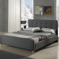 Тапицирано легло Imola 180/200, с подматрачна рамка, сив - Спалня