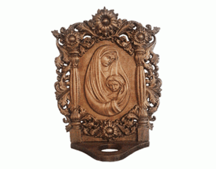 Иконостас - Дева Мария с младенеца - Модел 1, цвят орех