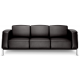 Триместен диван Classic, черен
