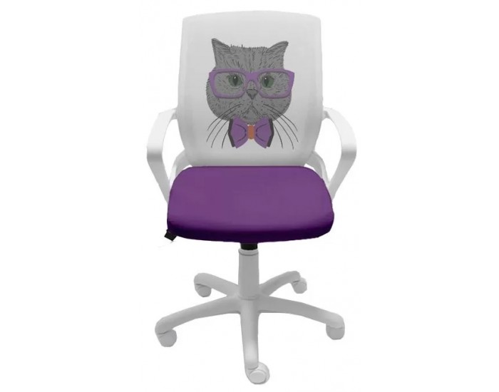 Детски стол Fly White Purple Cat