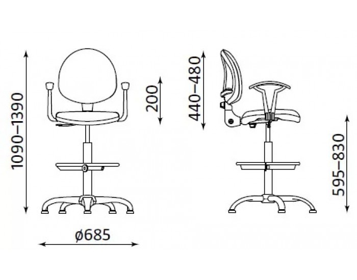 Офис стол Smart RB chrome