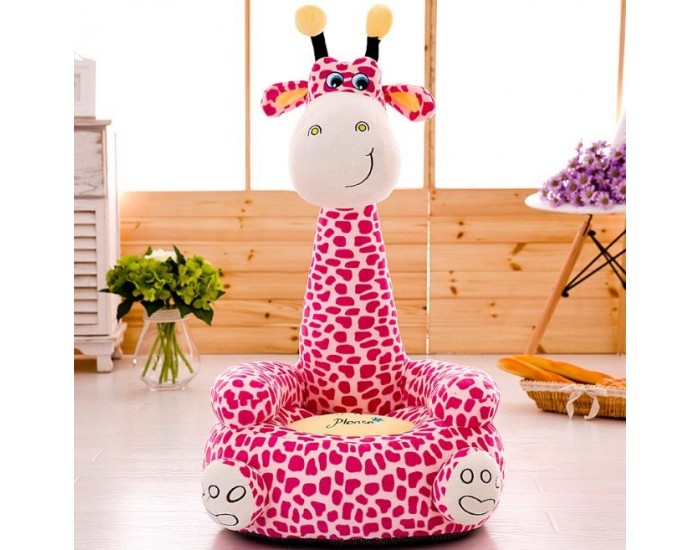 Детски плюшен фотьойл Smart Pink Giraffe