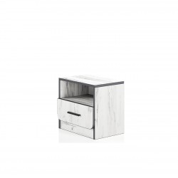 Нощно шкафче Mod 3085,  Дъб крафт и бял - Bogdan Furniture I