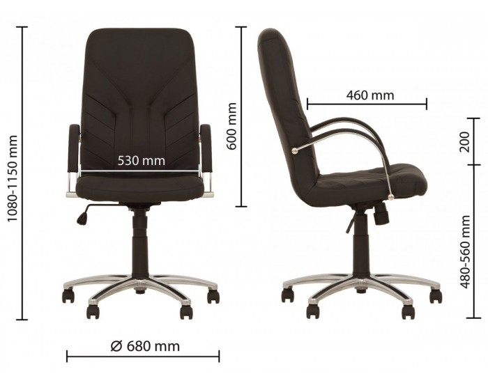 Мениджърски офис стол Manager Steel ECO