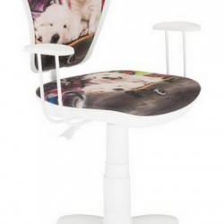 Детски стол Мебели Богдан модел Mini Dogs white, с подлакътници - Детски столове