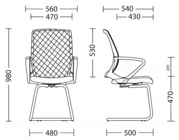Посетителски офис стол Fly CF black