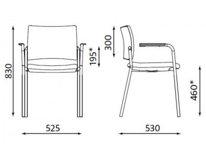 Посетителски офис стол Intrata V 31 FL CR Arm