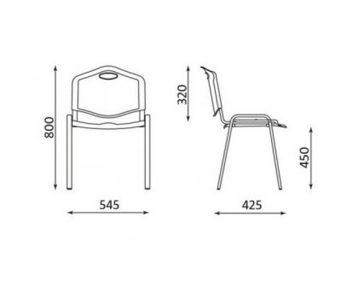 Посетителски офис стол Iso plastic chrome