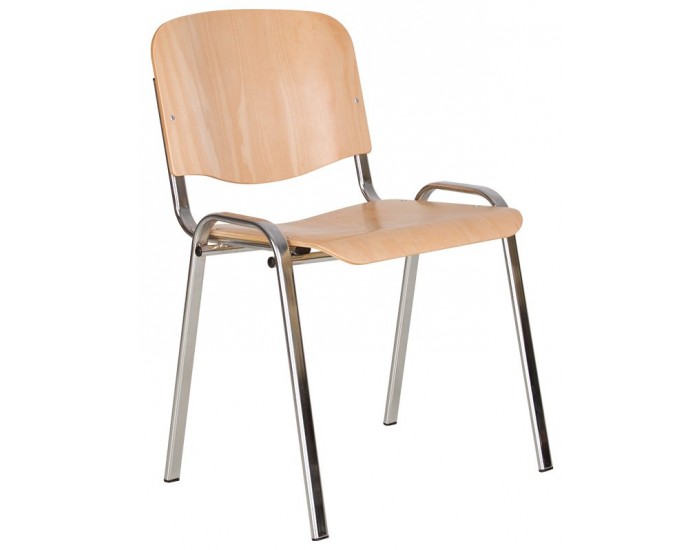 Посетителски офис стол Iso wood chrome