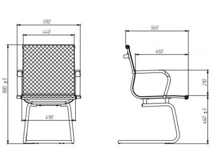 Посетителски офис стол Slim Net LB CF Chrome