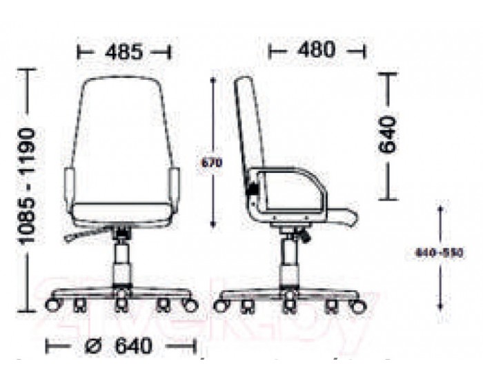 Работен офис стол Diplomat Steel