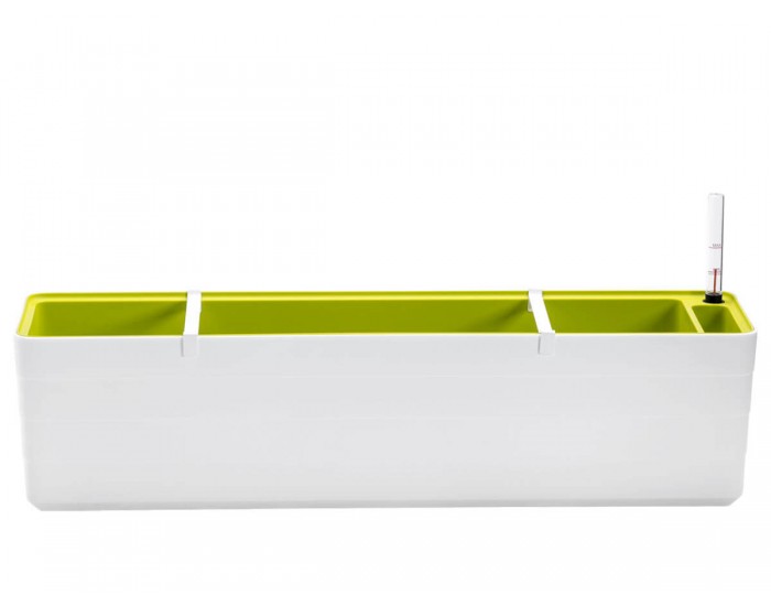 Сандъче с напоителна система Berberis 80, цвят бяло+зелено