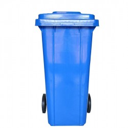 Пластмасова кофа за отпадъци на колела, , 120 литра, синя - Външни съоражения