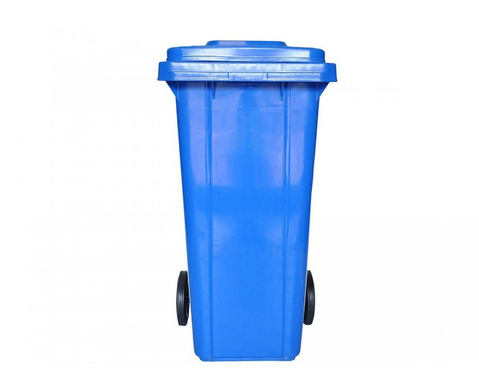 Пластмасова кофа за отпадъци на колела, , 120 литра, синя