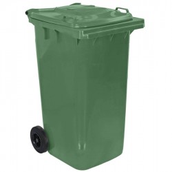Полиетиленова кофа за смет на колела, 240 литра, зелена - Външни съоражения