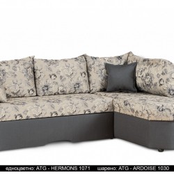 Ъглов диван Valentino BM, с ракла, разтегателен - Мека мебел