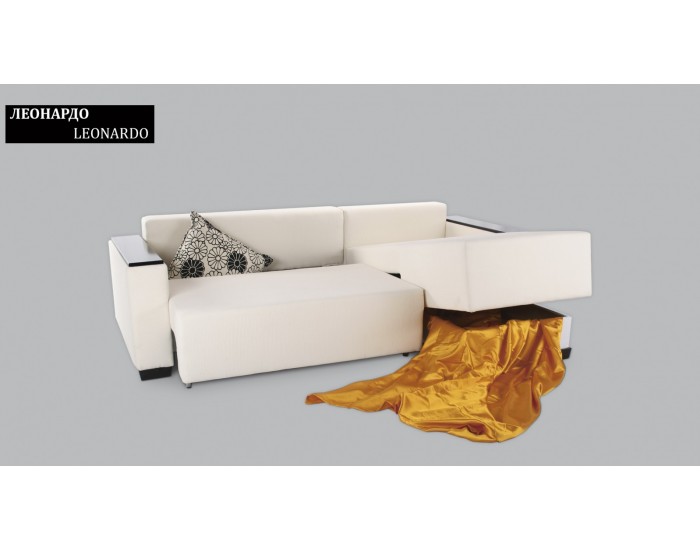 Ъглов диван Leonardo M1 BM, 5 модула, с ракла, разтегателен