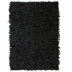 Sonata Рошав килим от естествена кожа, 80x160 см, черен - Дневна