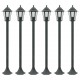 Sonata Градински стълбове, 6 броя, E27, 110 см, алуминий, тъмнозелено