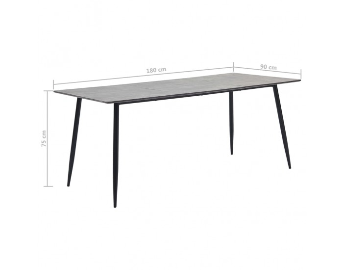 Sonata Трапезна маса, сива, 180х90х75 см, МДФ