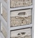 Sonata Бял дървен стелаж с 3 плетени кошници за съхранение
