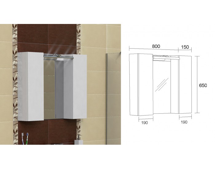 Горен шкаф за баня модел Colorado, PVC