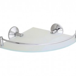 Стъклена полица ъглова с държачи и борд модел 242 - Продукти за баня и WC