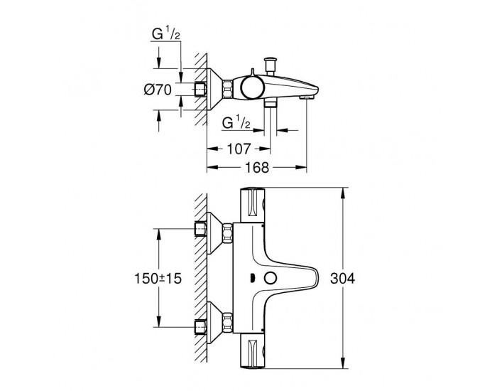 Термостатен смесител Grohe Grohtherm 800 34567000