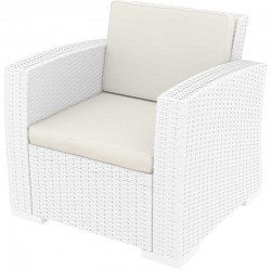 Кресло Monako, бял с възглавници - Amstrat