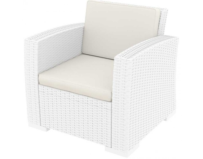 Кресло Monako, бял с възглавници