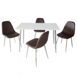 Комплект Мебели Богдан BM-293-290М-1-2, кафяв/бял  - Комплекти маси и столове