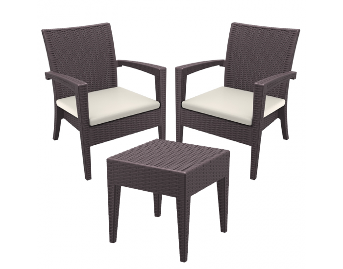 Комплект 2 кресла с масичка и възглавници Мебели Богдан BM-12 - Градински столове
