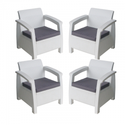 Комплект 4 кресла с възглавници Мебели Богдан BM-17 - Комплекти за външни условия